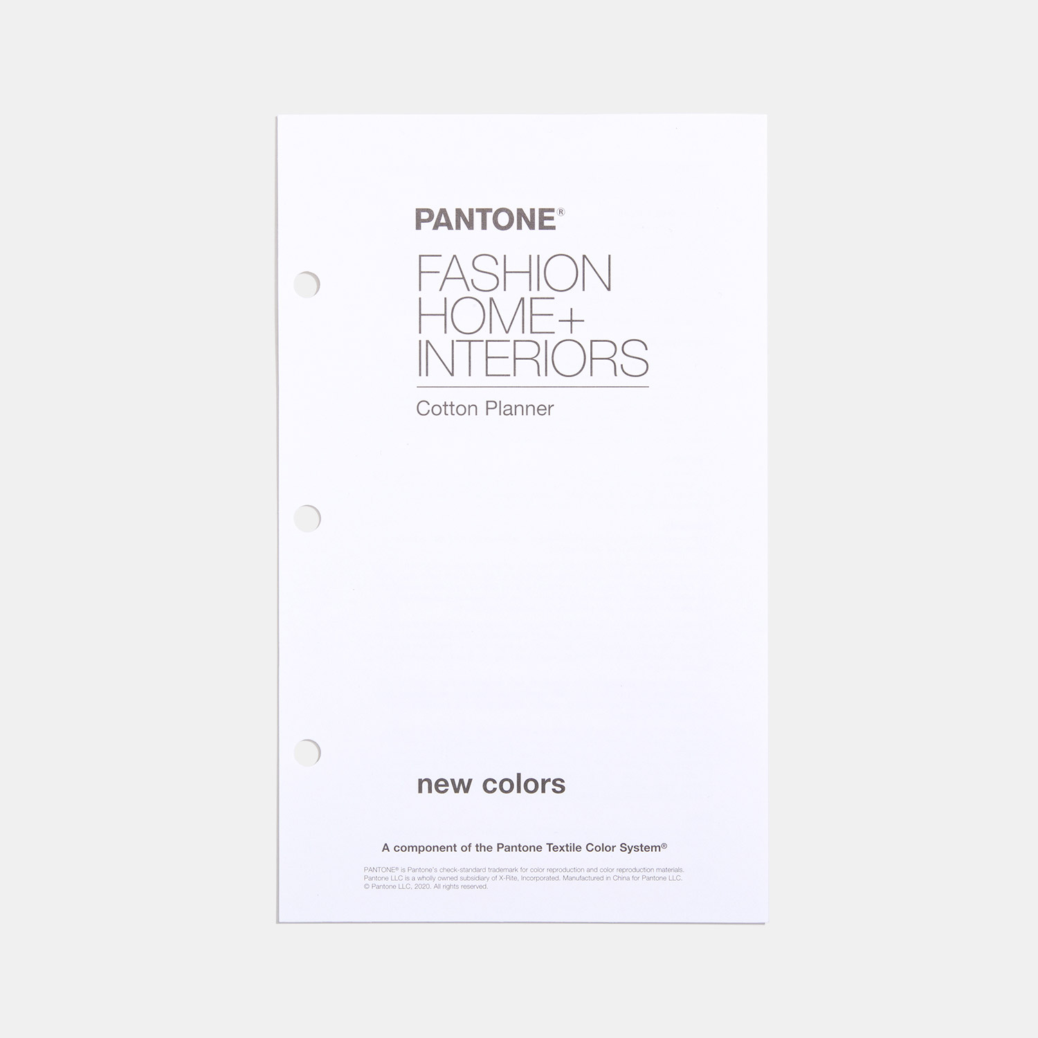 Pantone Fashion, Home + Interiors Cotton Planner Supplement Displays the 315 new Fashion, Home + Interiors (FHI) Colors - View 2