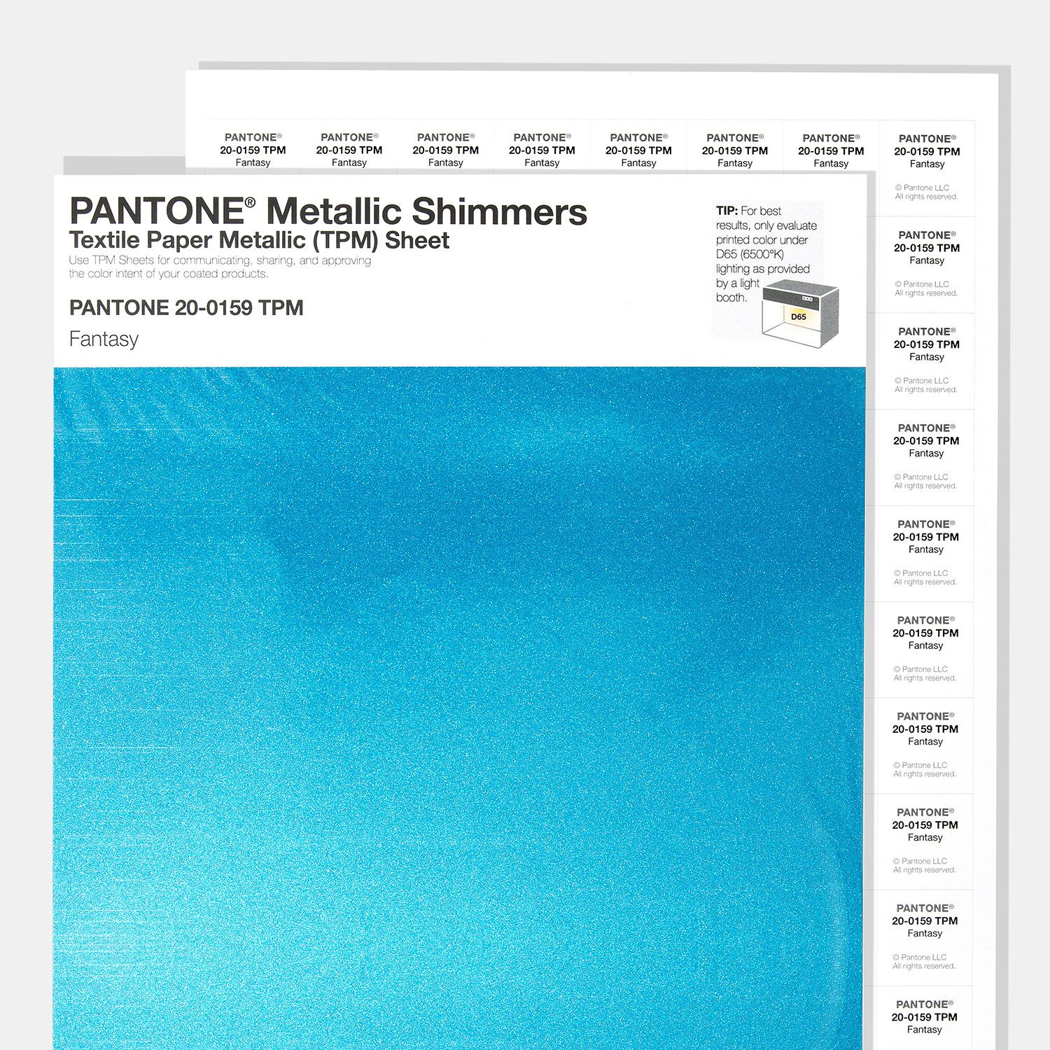 Pantone Metallic Shimmers Textile Paper Metallics (TPM) Sheet A full sheet of dazzling metallic color for Fashion, Home + Interiors - View 1